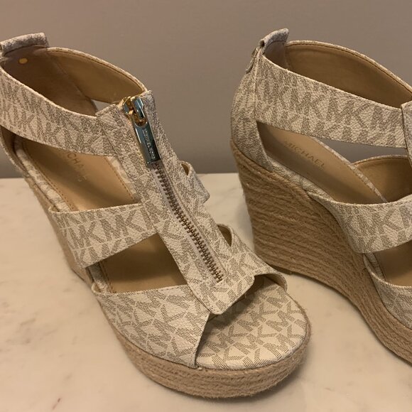 NEW Michael Kors Zipper Front Wedges - Picture 1 of 5